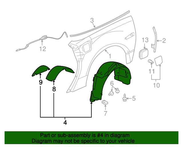 20062013 Chevrolet Corvette Wheelhouse Liner 15874588 GM Parts Online