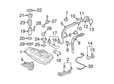 Fuel System Components for 2003 Toyota Corolla #0