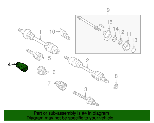 20022003 Mazda MPV Inner Cv Joint FF0522520A