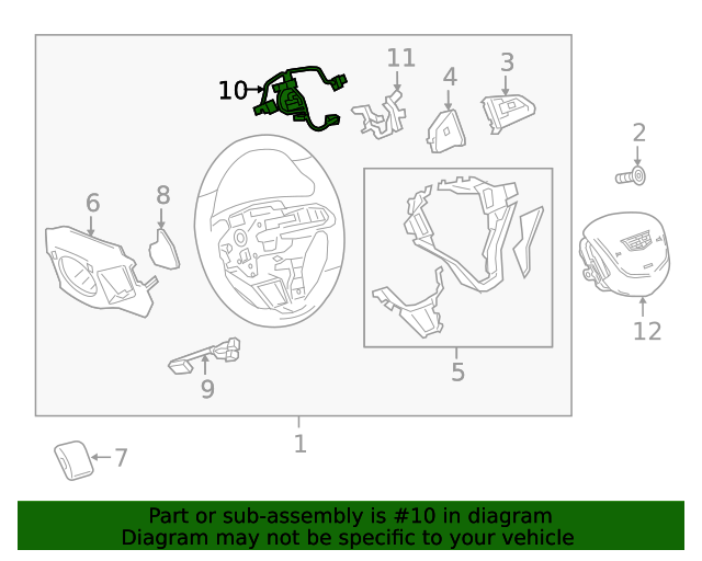 20222024 Cadillac XT6 Steering Wheel Horn Switch Wiring Harness 86774205 GM