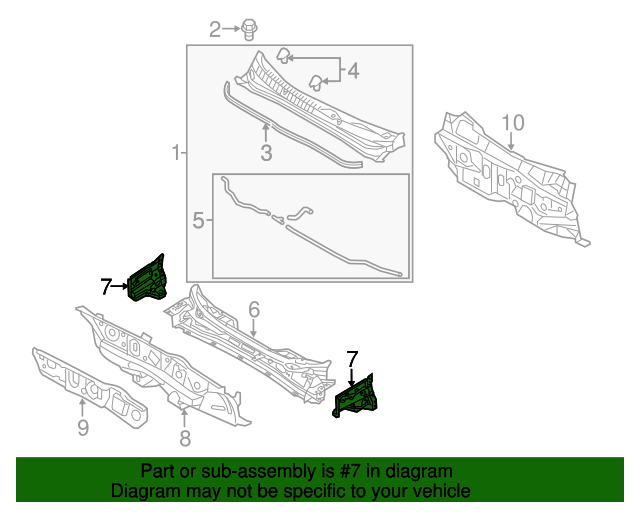 Genuine Hyundai 66756-3S010 Cowl Side Panel Left