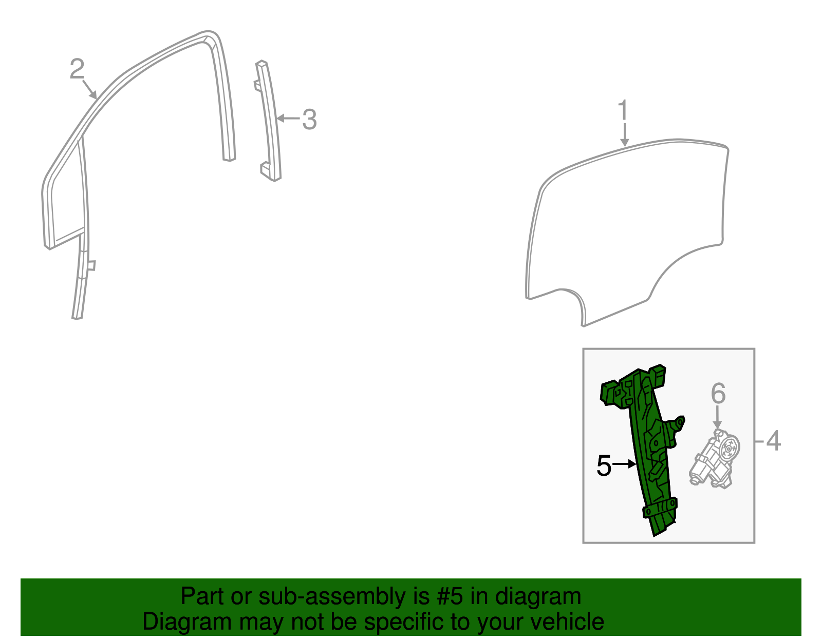 Front Driver Side Window Regulator without Motor - GM (95298985)