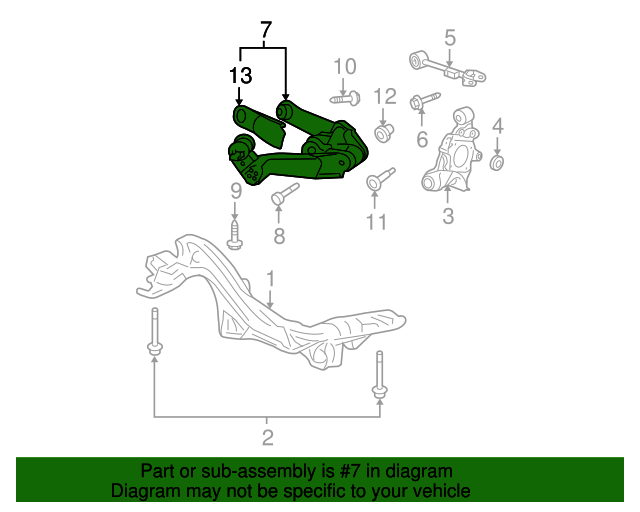 52371SWAA10 Arm, L Rear Trailing 20102011 Honda CRV Honda Parts