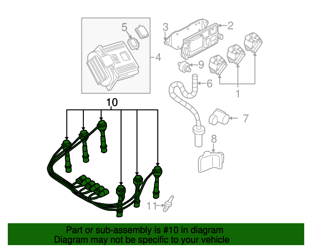19961999 GM Spark Plug Wire Set 19170849 GM