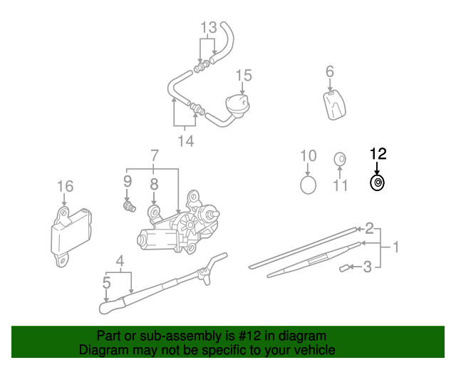 20012006 Hyundai Wiper Motor Assembly Cover 9872226000 OEM Parts Online
