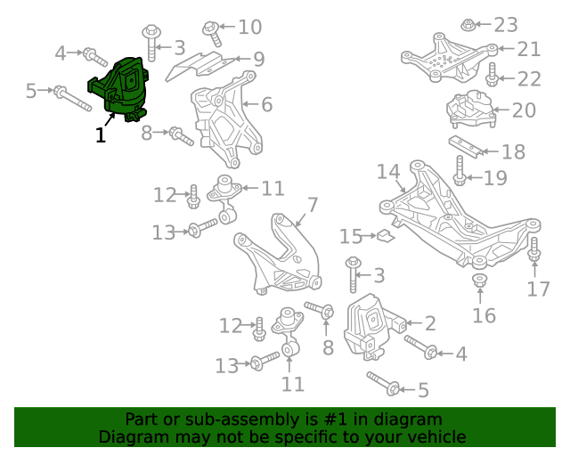 4M0199372GH Motor Mount 20182020 Audi Q5 Audi Parts Store