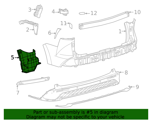 5259208050 Bumper Cover Heat Shield 20212023 Toyota Sienna Longo