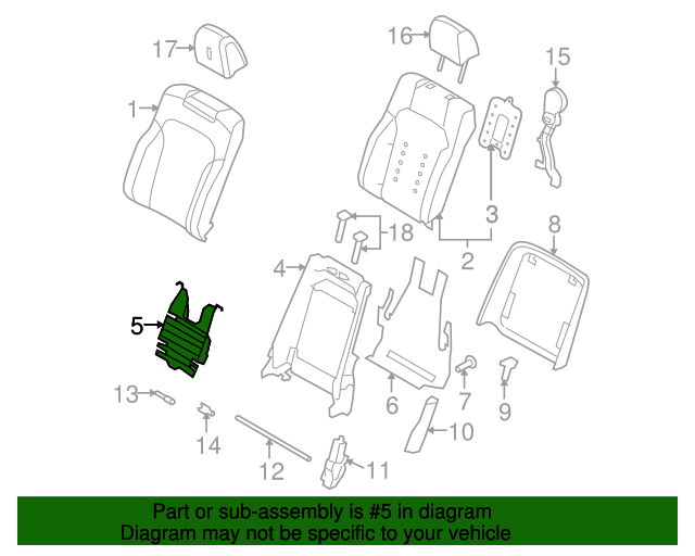 20102014 Ford Lumbar Support DA5Z5465500B