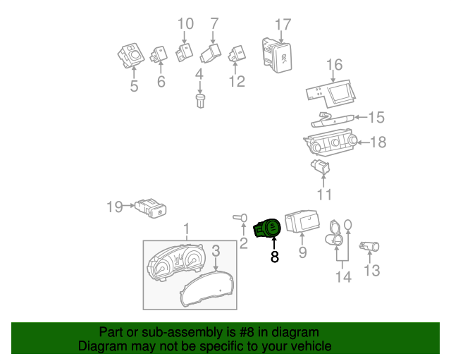 8961106023 Start Button 20072011 Toyota OEM Genuine Toyota Parts