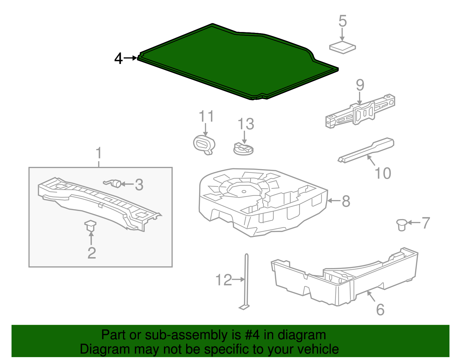 Cocoa Load Floor Stowage Compartment Cover - GM (95440258)