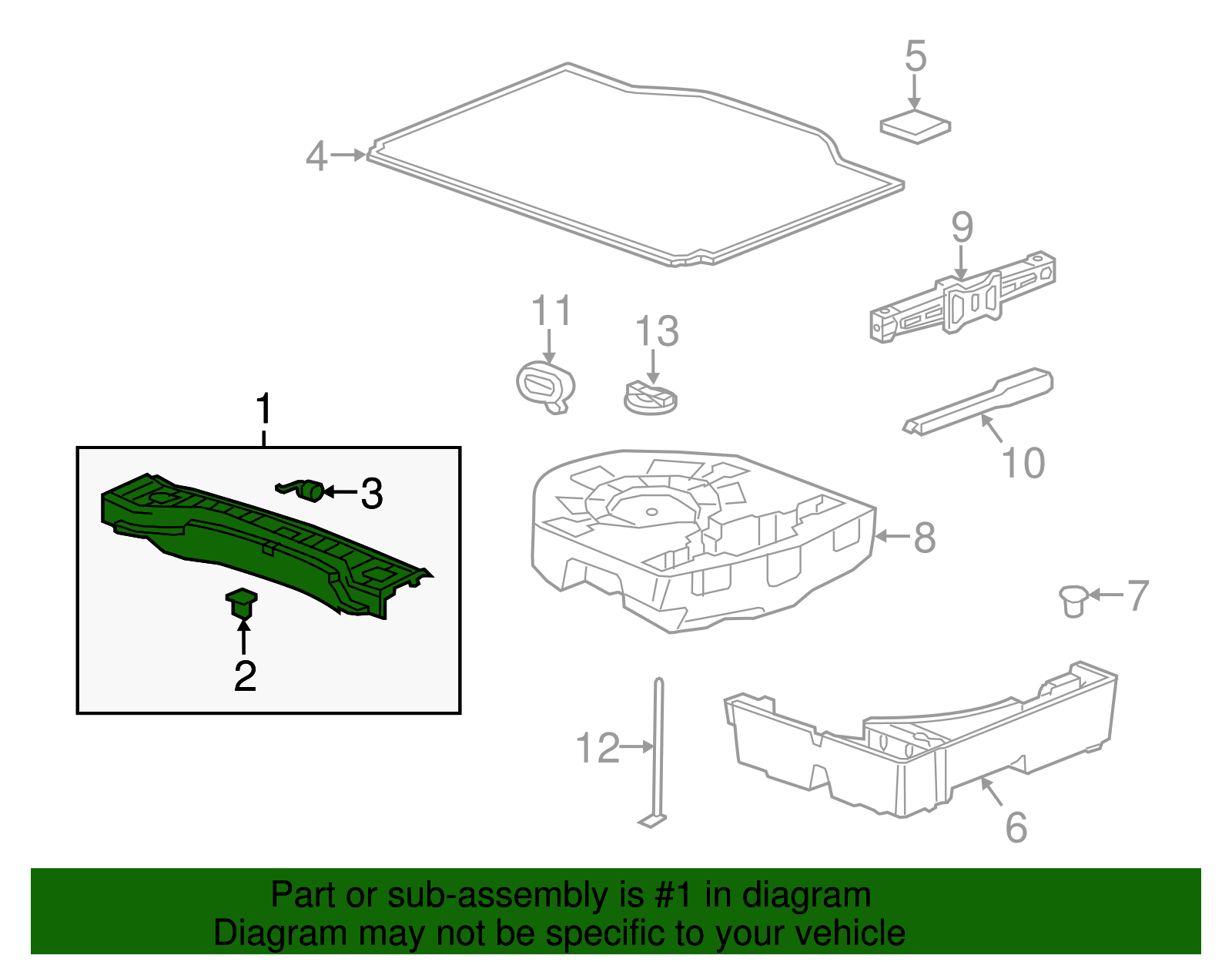 Cocoa Load Floor Panel Rear Extension Panel - GM (95297831)