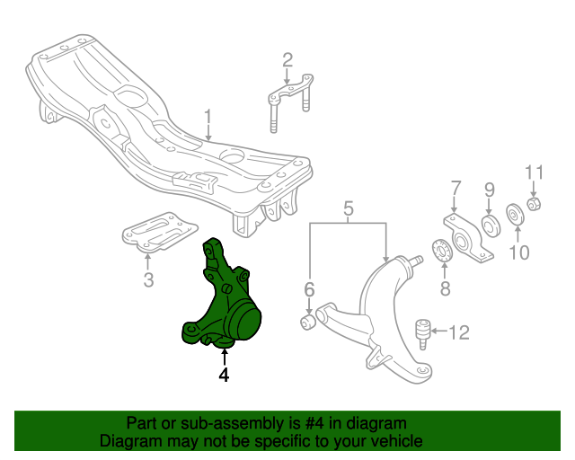19902000 Subaru Knuckle 28012AA033 Subaru Parts Store