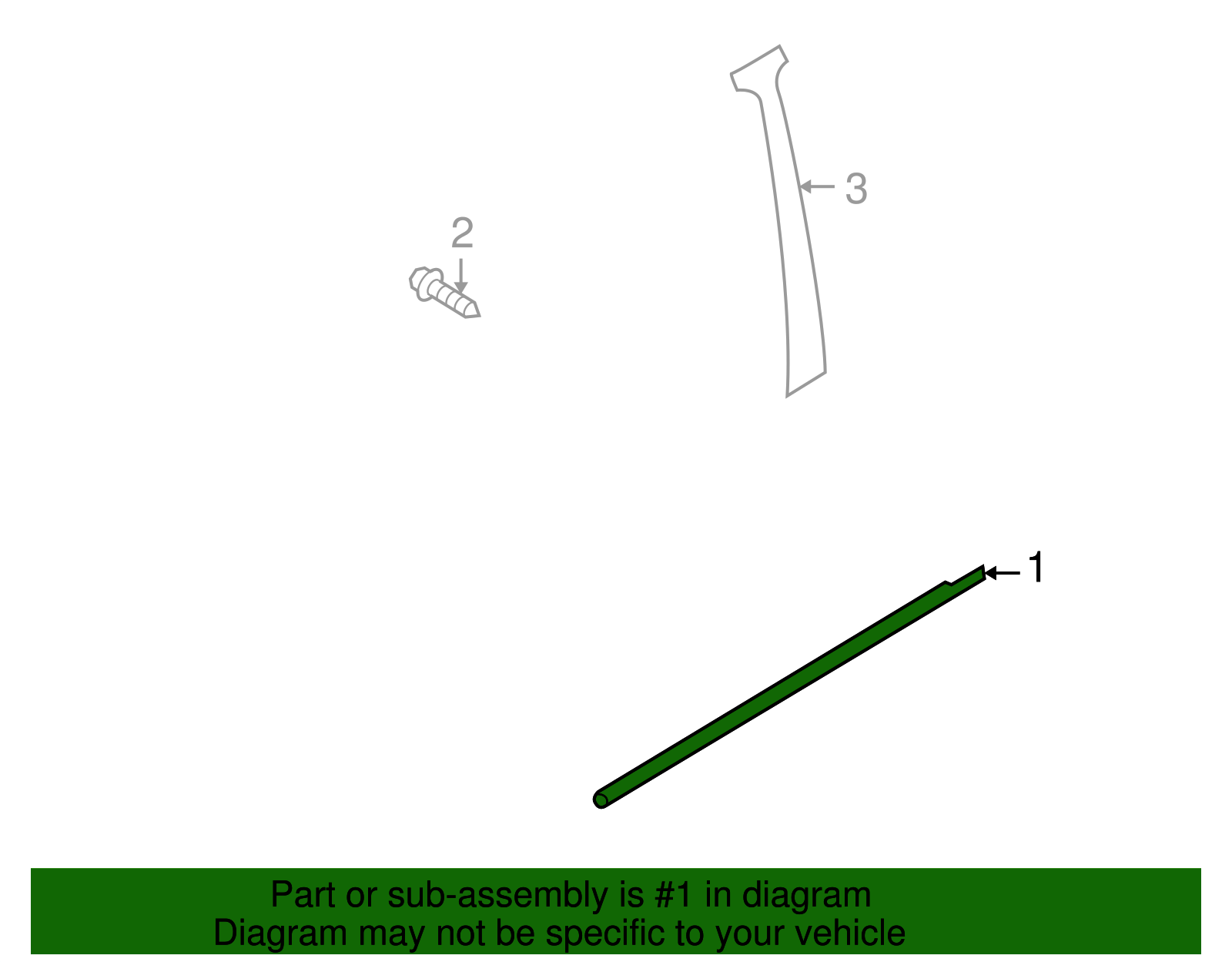 Passenger Side Door Window Reveal Molding - GM (96801086)