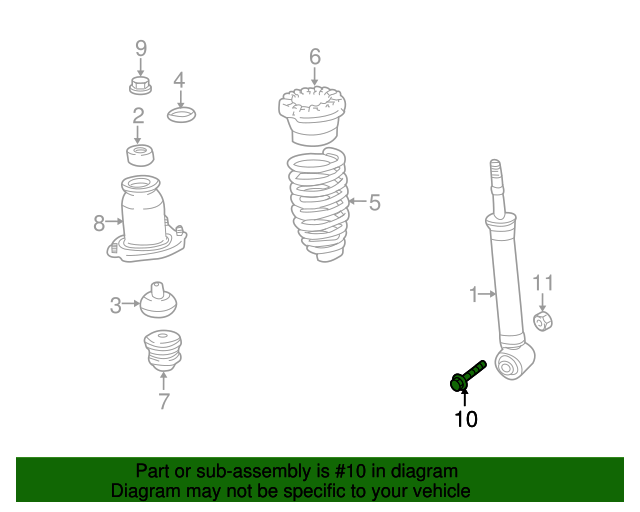 2009-2010 Pontiac Vibe 2Pk Bolt Rr S Abs 19204127 | TascaParts.com