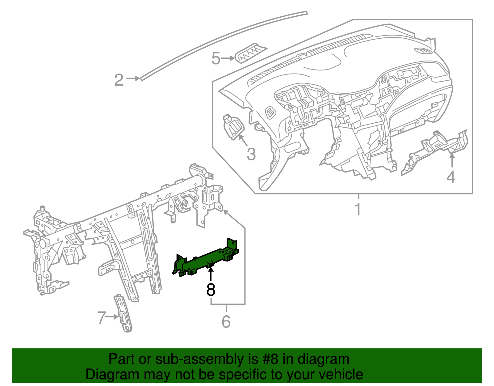 Instrument Panel Lower Airbag Bracket - GM (95090103)
