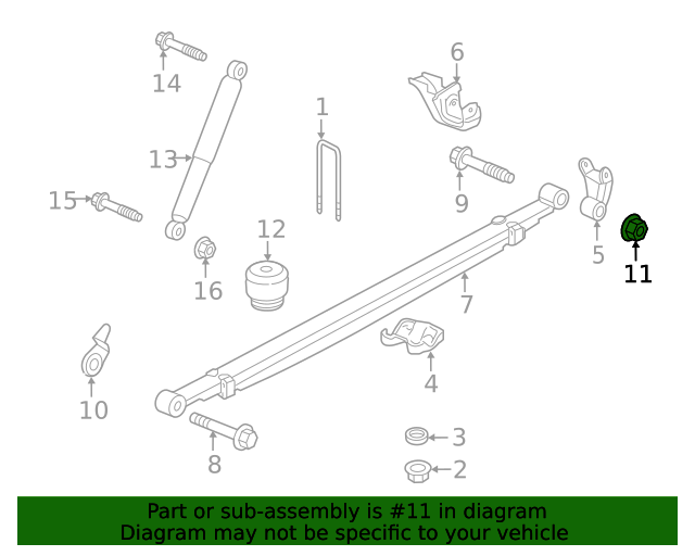 20202021 GM Leaf Spring Nut 11549171