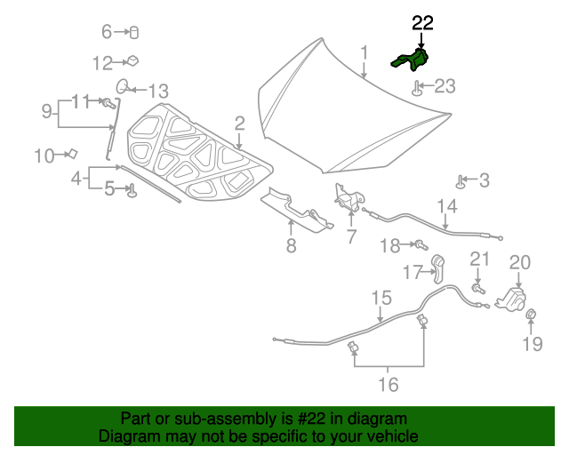 20092012 Hyundai Elantra Hinge 791102L000 QuirkParts