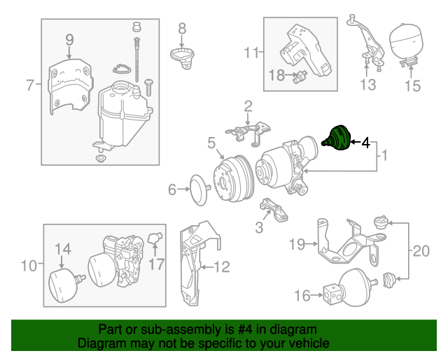 MercedesBenz Genuine Power Steering Pump Pulsation Damper 0004660400