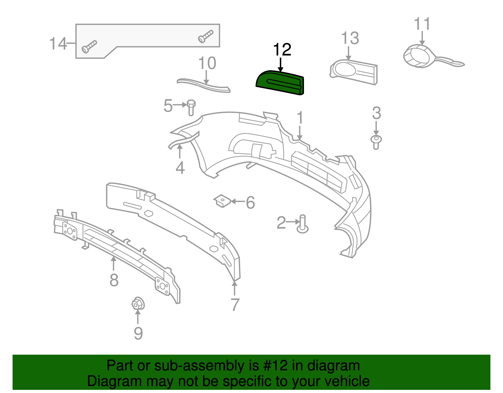 Front Passenger Side Bumper Cover Insert - GM (96648786)