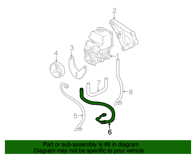 19982002 GM Power Steering Fluid Cooler Inlet Hose 26068527 GM