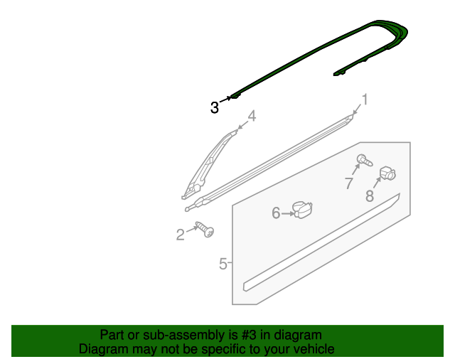 2017-2021 Genesis G90 Frame Molding 83860-D2000 | QuirkParts