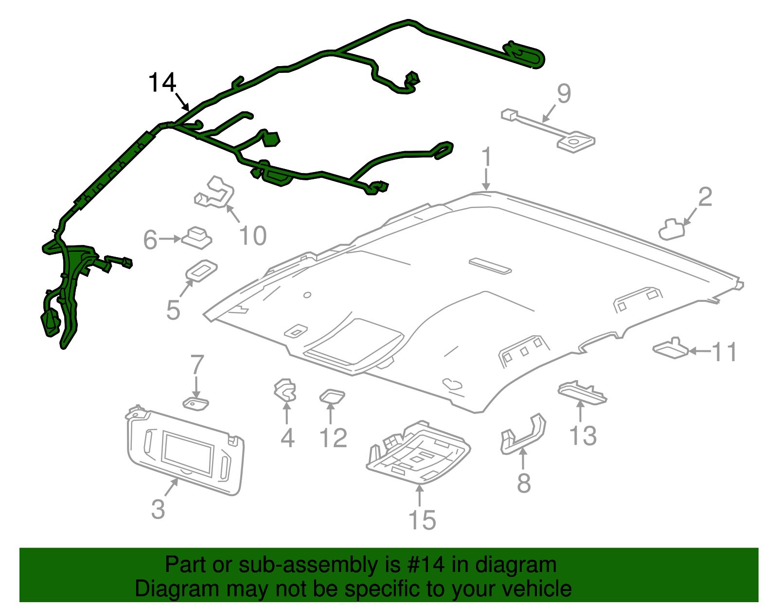 Headliner Wiring Harness - GM (84315381)