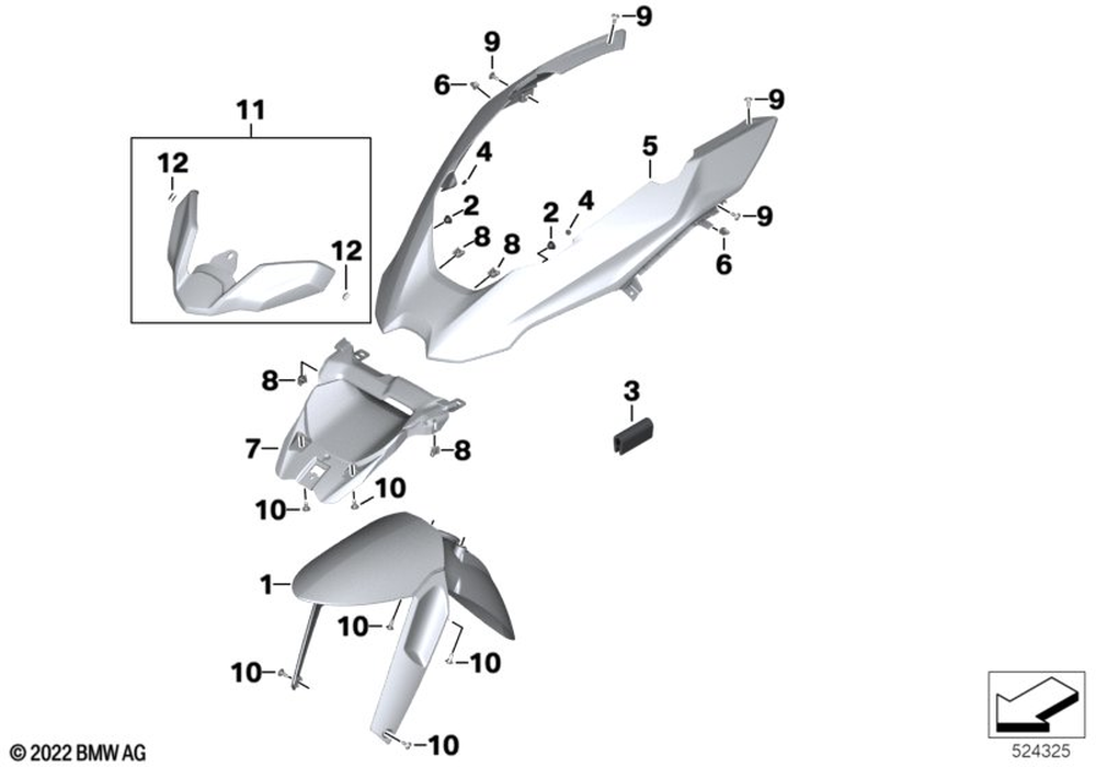 BMW M1000XR 24, S1000XR 20-24 Front Panel Carrier