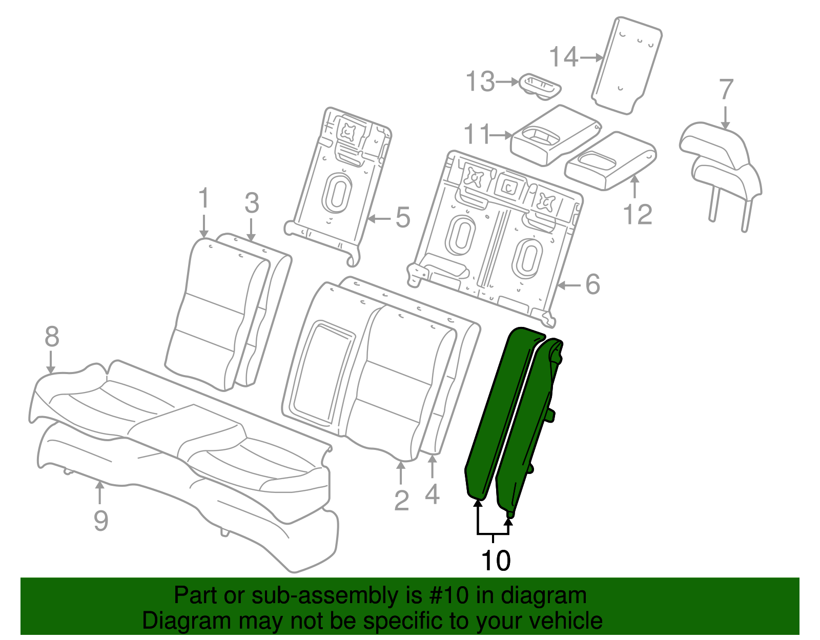 Seat Back Pad - Ford (YW4Z-5464810-AA)