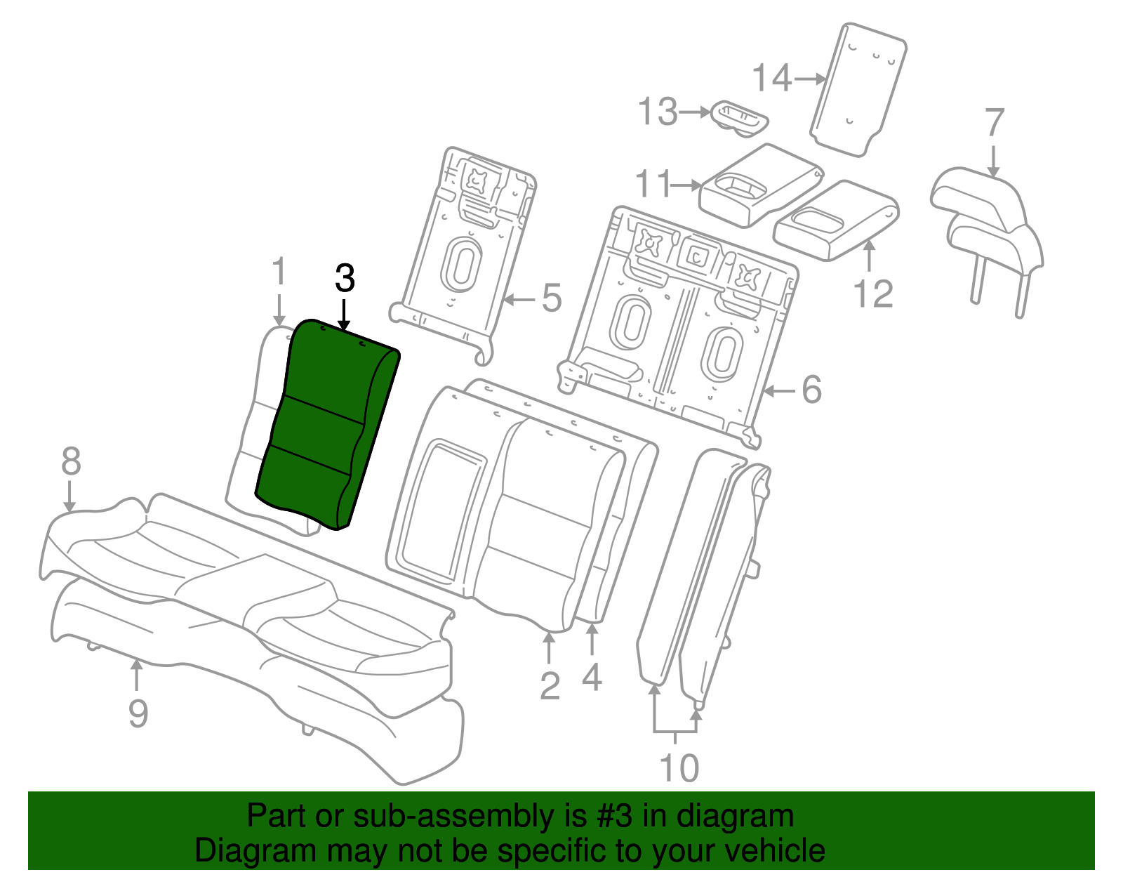 Seat Back Pad - Ford (XW4Z-5466800-BA)