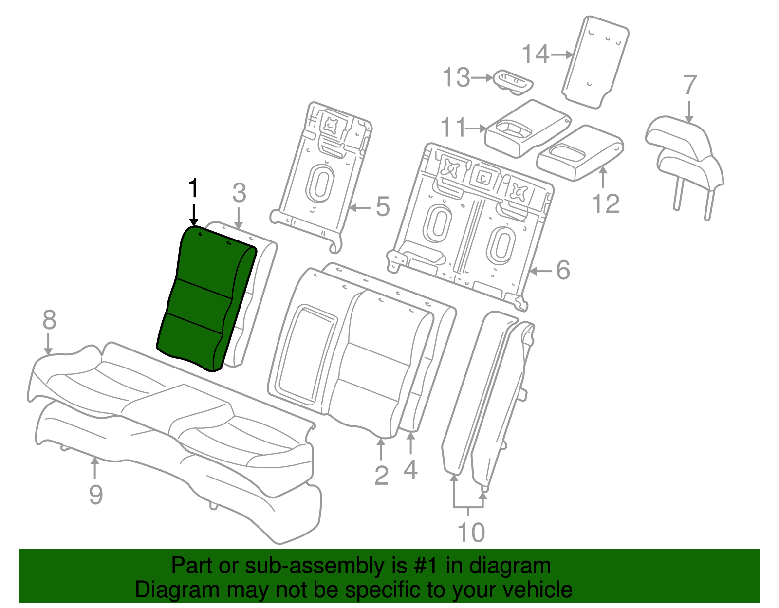 Seat Back Cover - Ford (XW4Z-5466600-AAC)