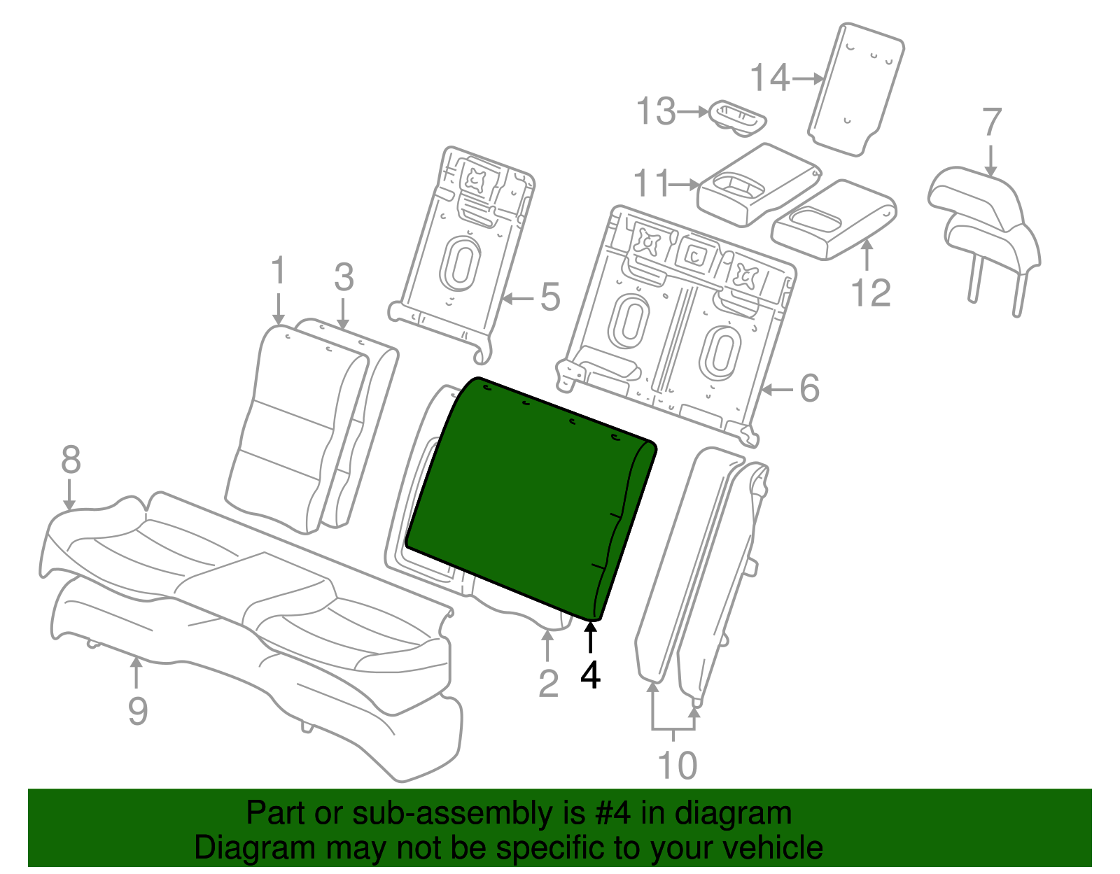 Seat Back Pad - Ford (XW4Z-5466801-AA)