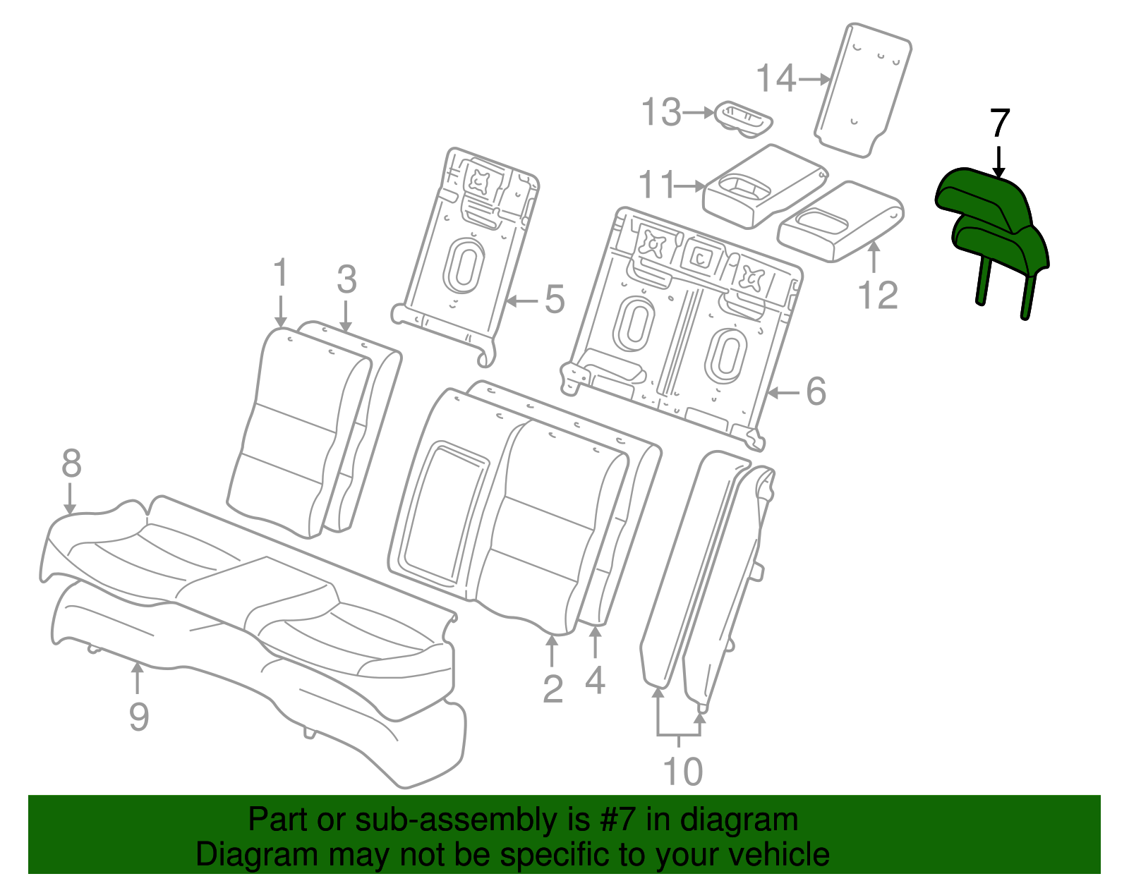 Headrest - Ford (XW4Z-54611A08-AAC)