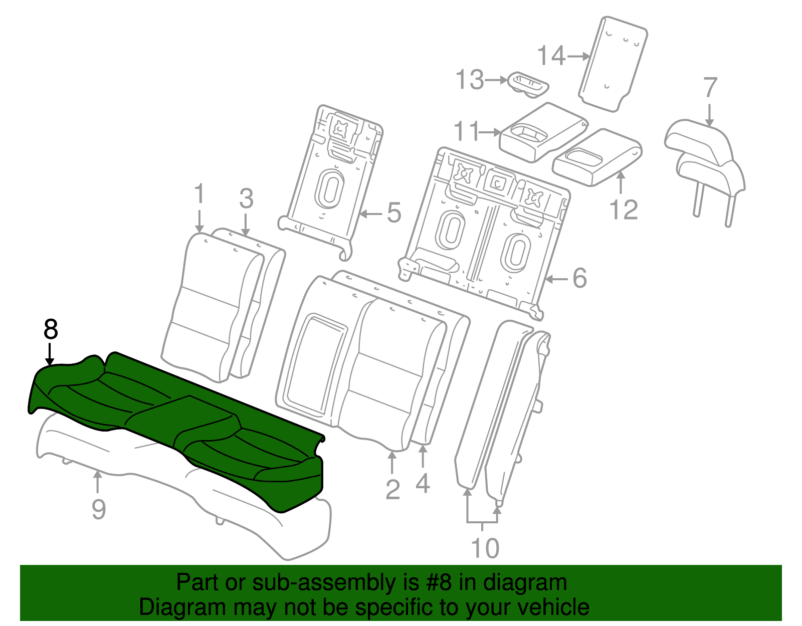 Seat Cover - Ford (XW4Z-5463804-BAC)