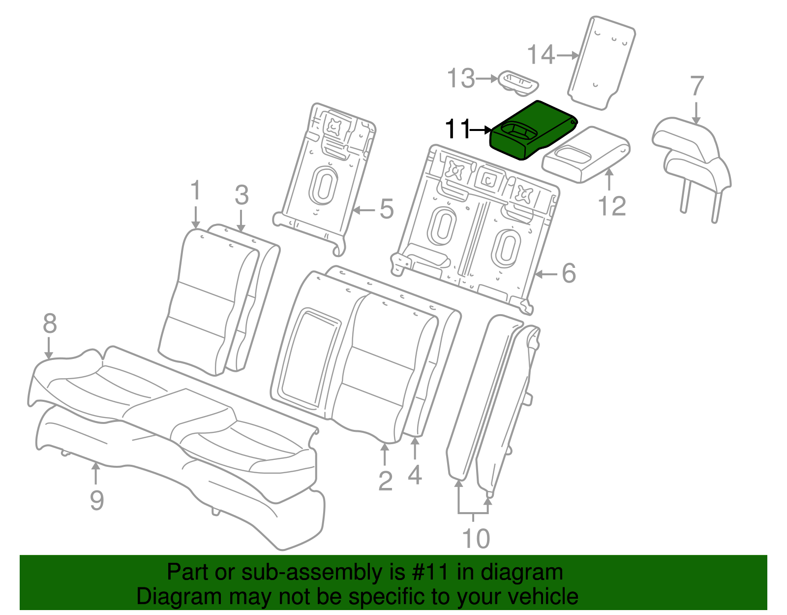 Armrest Cover - Ford (YW4Z-5467244-BAC)