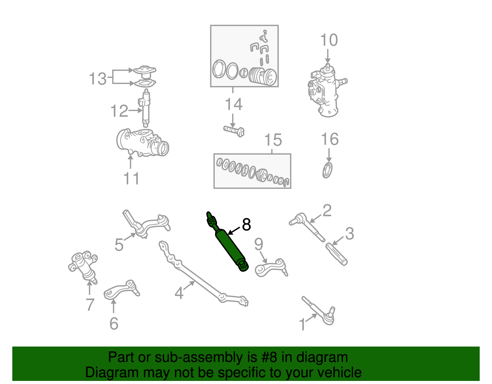 Steering Linkage Shock Absorber - GM (88946674)
