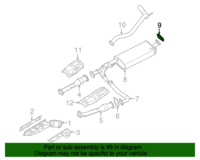 20032015 Nissan Muffler & Pipe Gasket 206910P600 QuirkParts