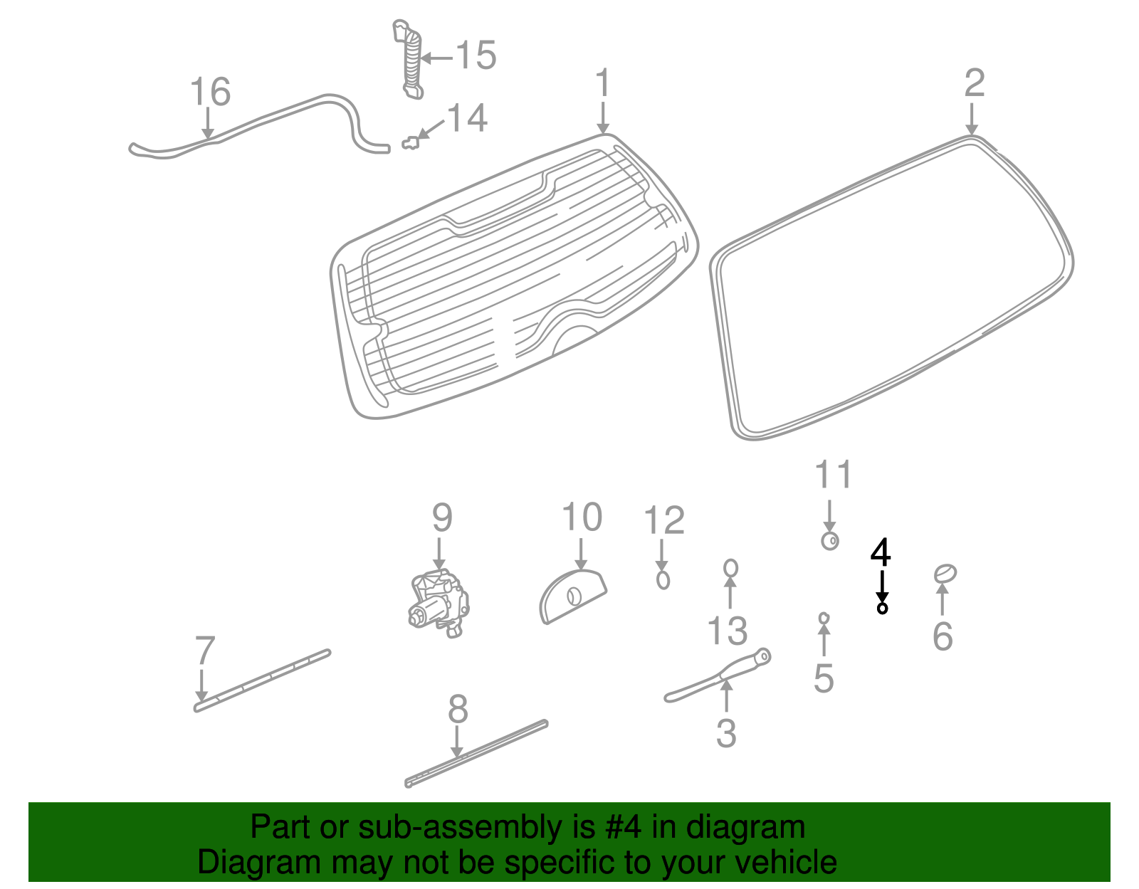 Nut, R/Wdo Wpr Arm - GM (11096404)