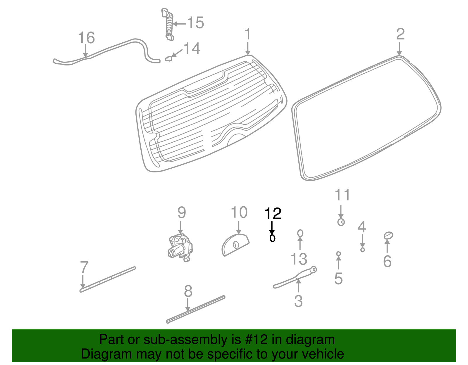 Washer, R/Wdo Wpr Mot - GM (90045771)