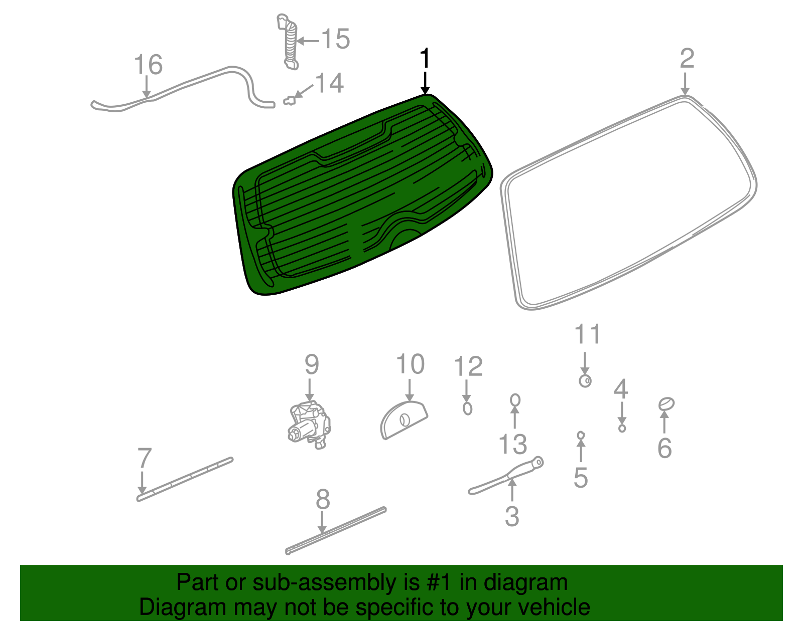 Window Assembly, L/Gate - GM (90583418)