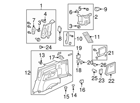 Interior Trim - Quarter Panels for 2013 Honda Pilot Honda Parts Online