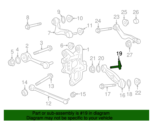 Genuine Nissan Infiniti Lower Control Arm Eccentric Bolt – Front/Rear 545807S000