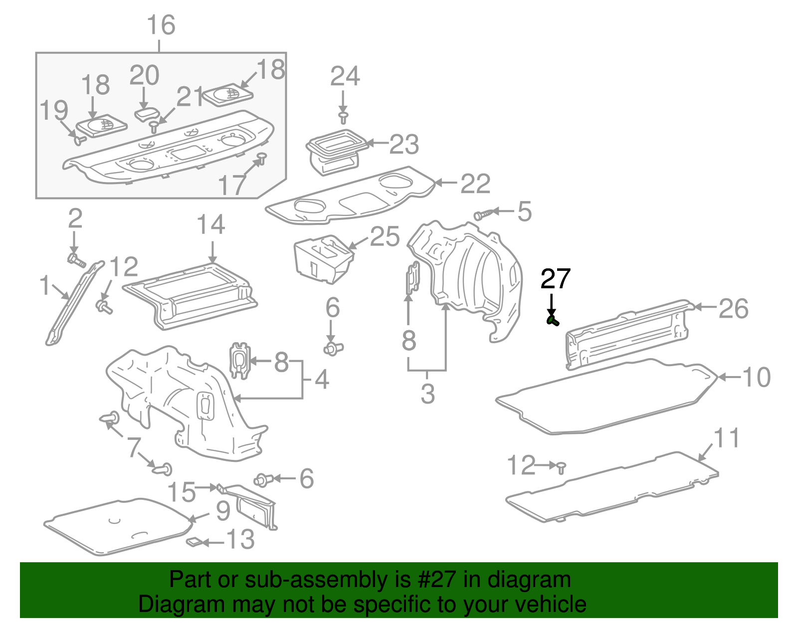 Trunk Side Trim Retainer - Toyota (90467-08188)