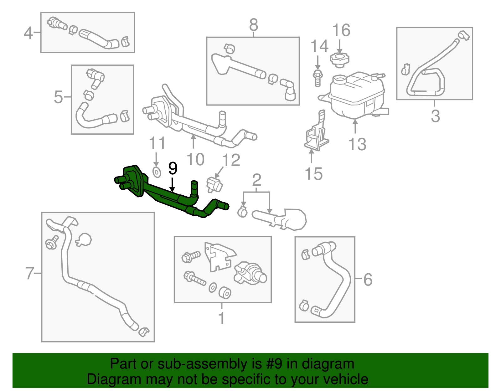 Auxiliary Heater Inlet and Outlet Pipe - GM (84009665)