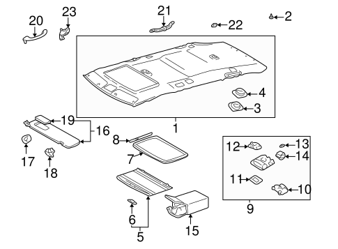 Interior Trim - Roof for 2002 Toyota Sienna #0