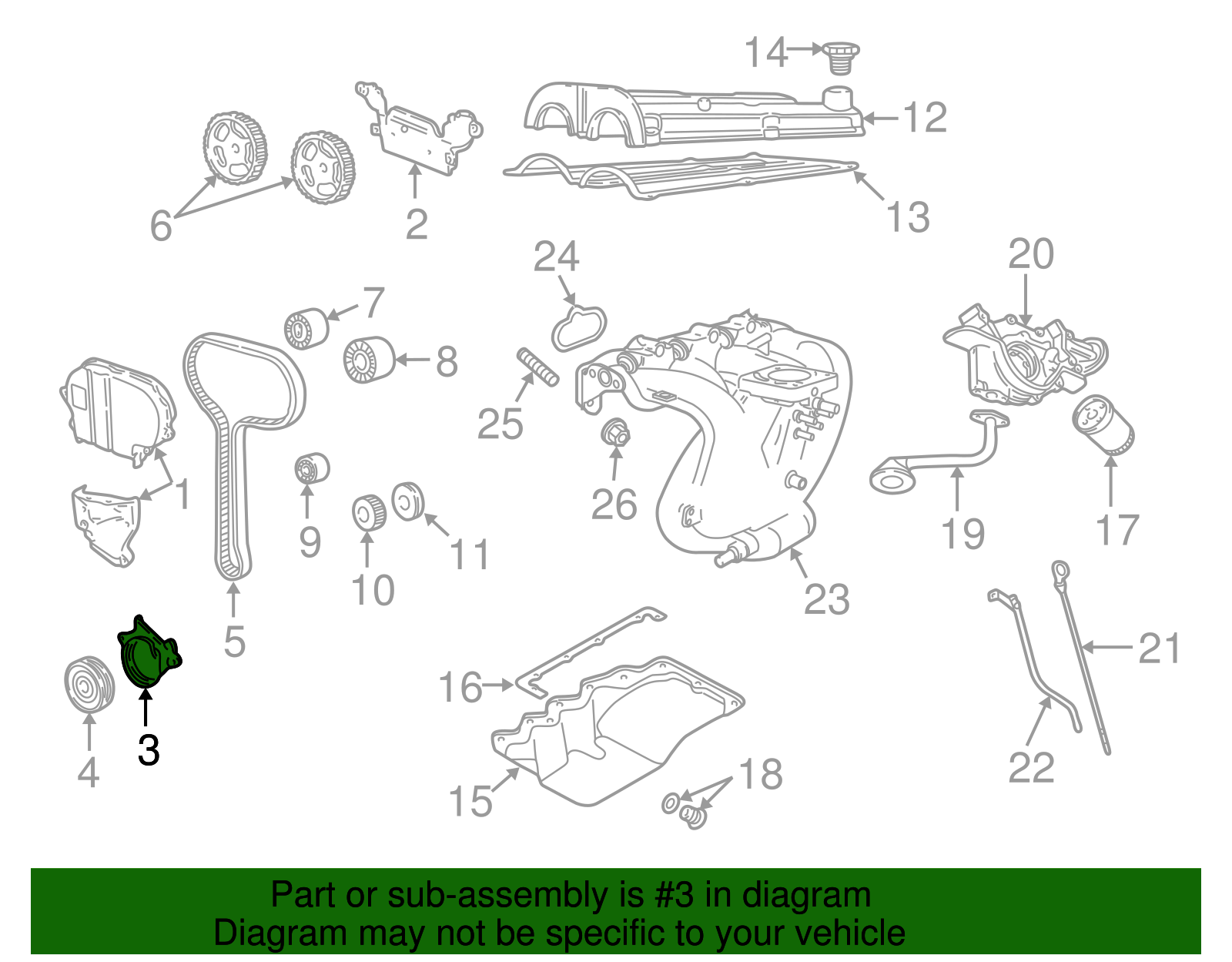 Engine Timing Cover - Ford (YS4Z-6019-AA)