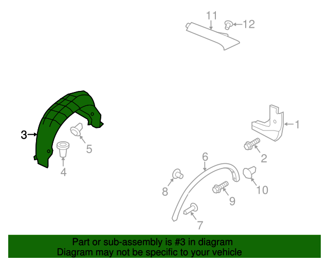 20142021 Nissan Rogue Wheelhouse Liner 767496RR0A Nissan Parts Store