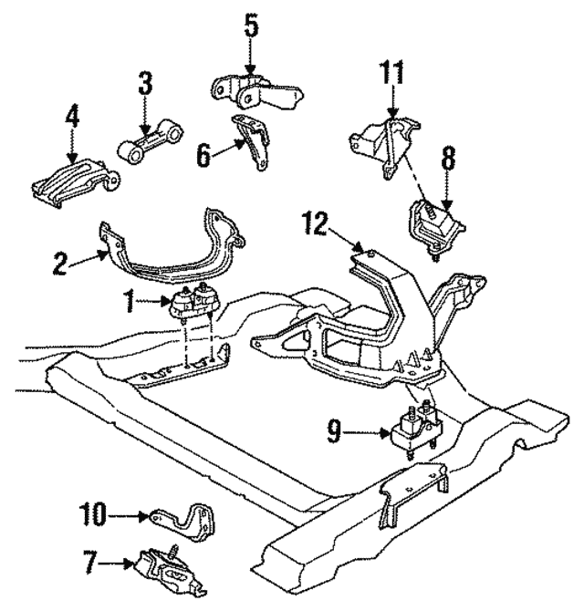 For Chevrolet GMC Pontiac 2.8 3.1 3.8 L Eagle BHP 2394 Transmission Motor Mount For Chevrolet GMC Pontiac 2.8 3.1 3.8 L Eagle BHP 2394 Transmission Motor Mount