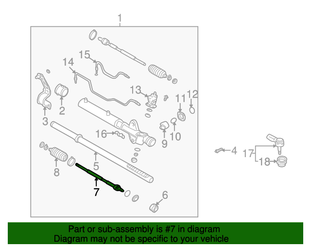 20012006 Hyundai Santa Fe Inner Tie Rod 5778526200 OEM Parts Online