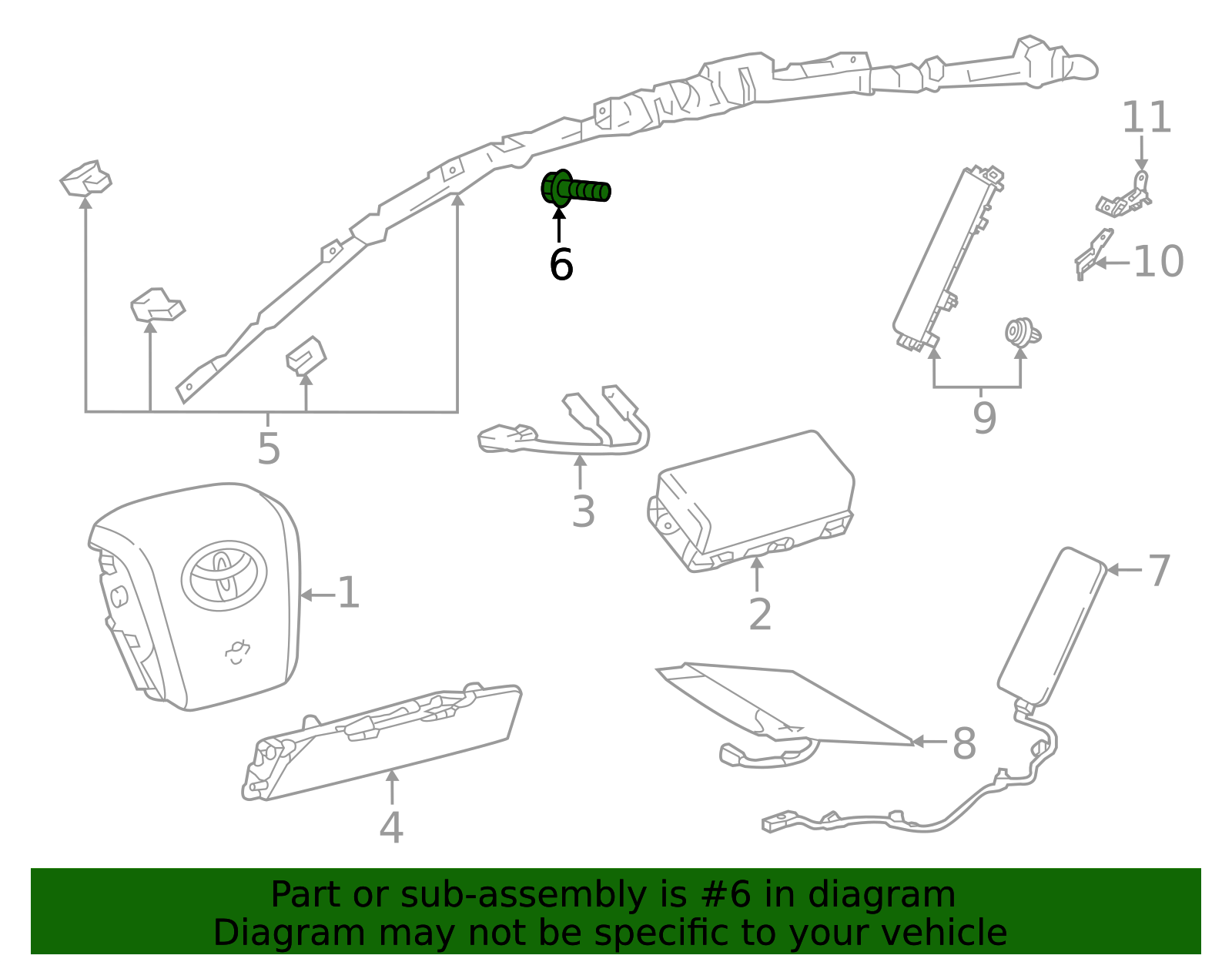 Head Air Bag Bolt - Toyota (90080-11699)