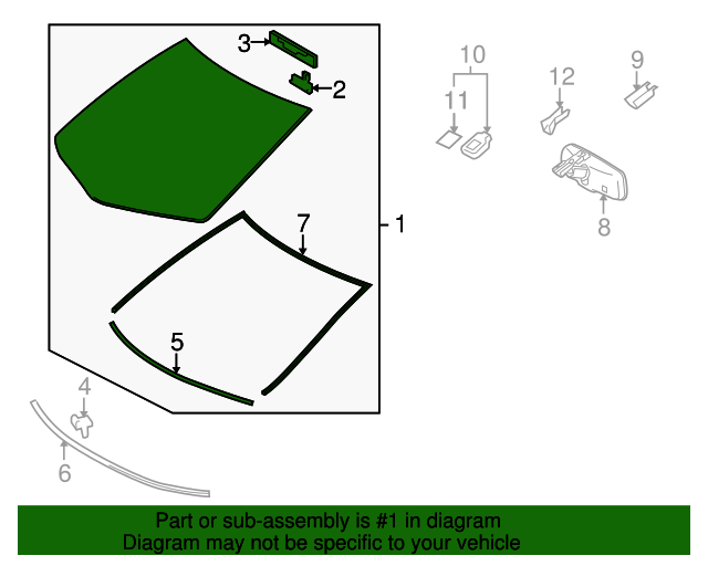 20102015 Lexus Windshield 561010E112 XportAuto